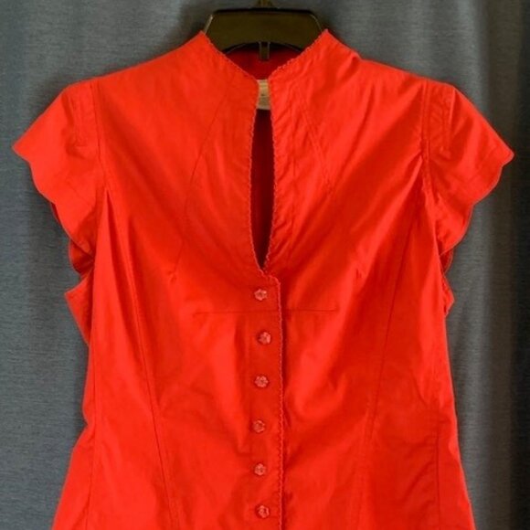 Odille Flutter Sleeve Button-down Shirt - Picture 1 of 9